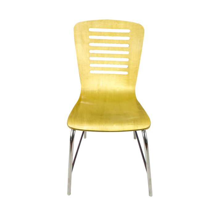 Curved Shell Chair with Steel Legs.