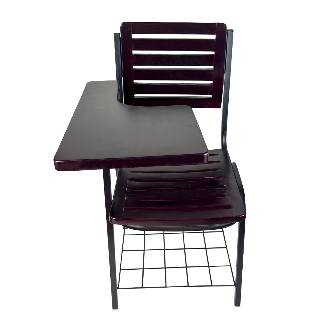 Premium Study Chair with Powder-Coated Steel Frame & Writing Surface.