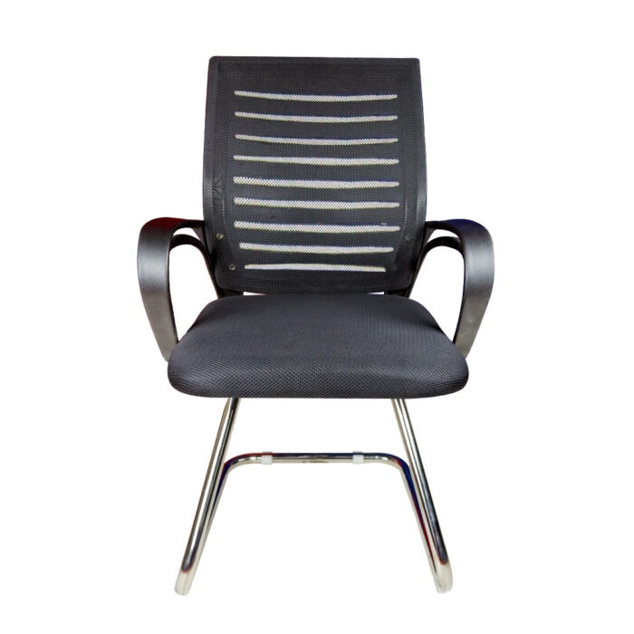 Modern Mesh Cantilever Visitor Chair with Armrests.