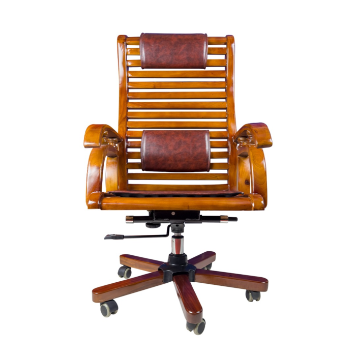 Premium Wooden Director Office Chair with Wheels.